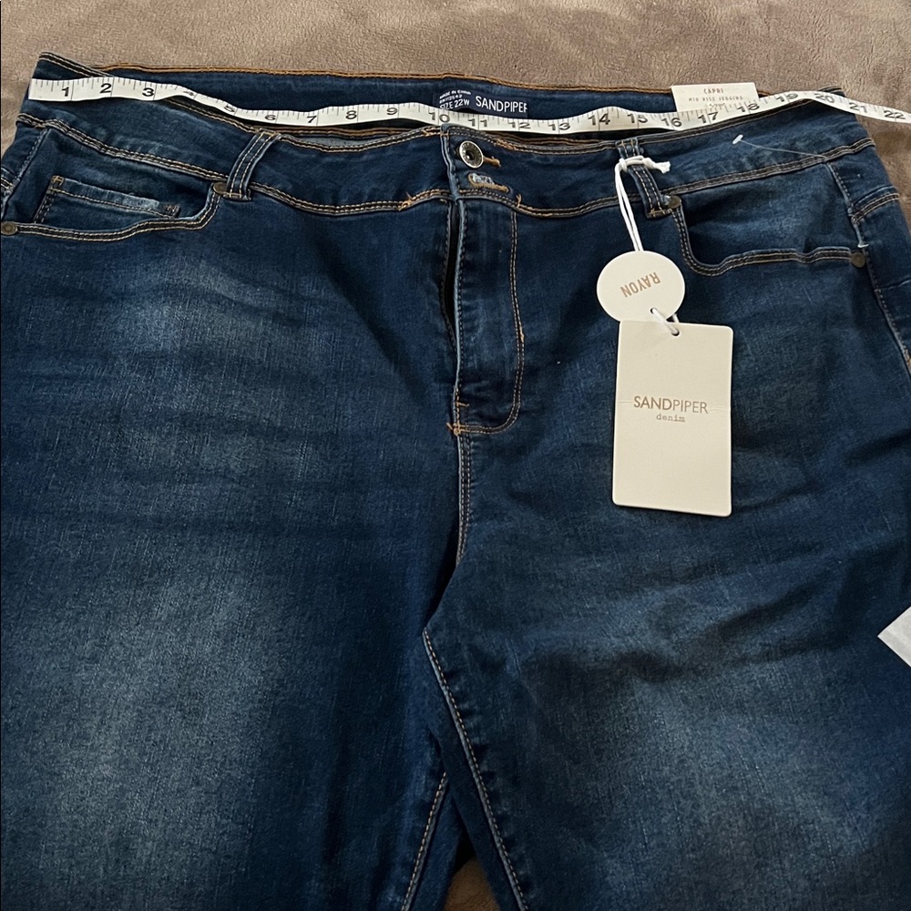 Sandpiper Dark Blue Denim Capri Size 22W - Picture 10 of 10